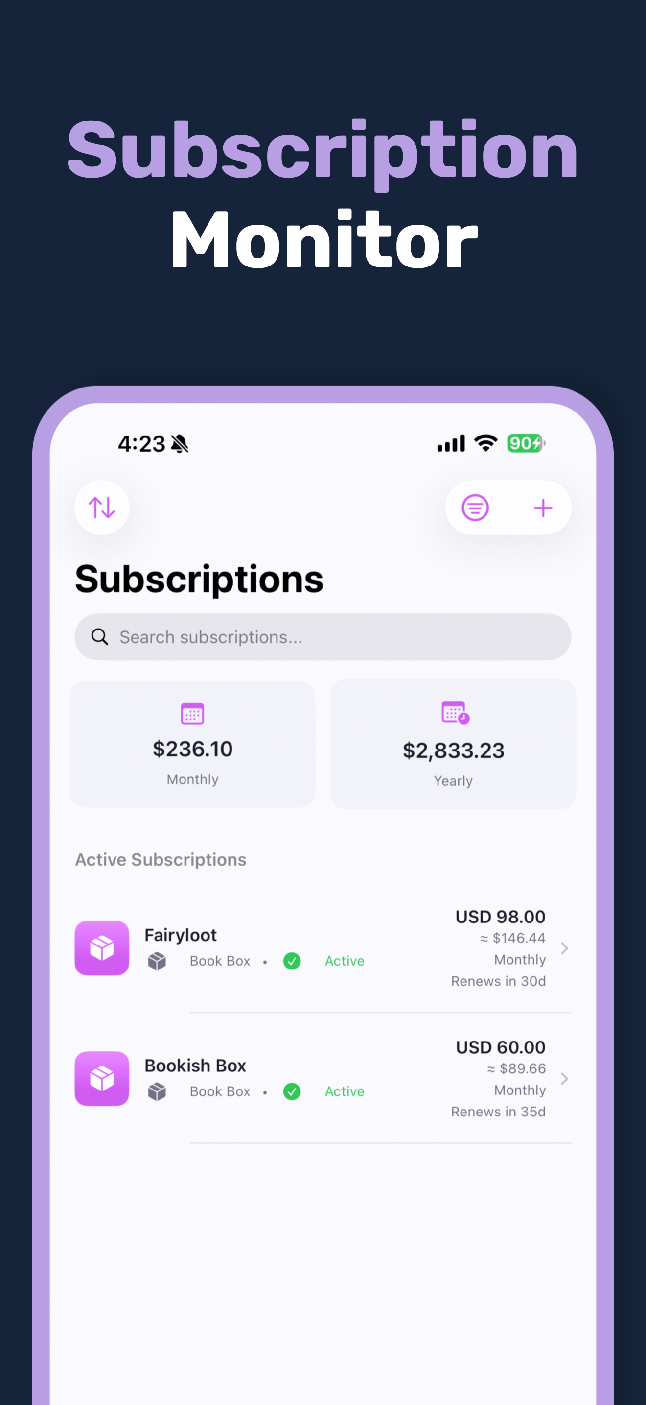 Subscription monitor