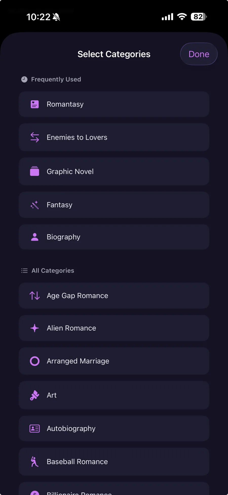 Browse and assign categories